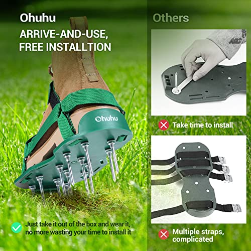 image for Ohuhu Lawn Aerator Shoes for Grass: Free-Installation Aeration Shoes w