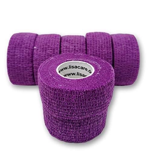 Mezcla de color de 7 piezas Apósito de escayola LisaCare, escayolas para los dedos, escayolas enrollables, escayolas elásticas Escayolas adhesivas y sin látex para bebés (púrpura)