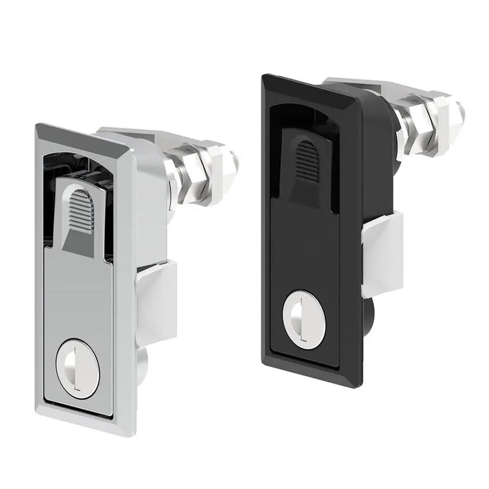 Armadio di controllo industriale in plastica nera Keyless Percussion Close Inline Panel Latch Lock 1 pezzo (argento)