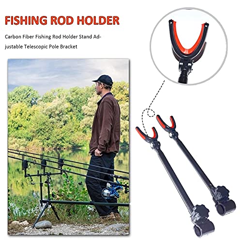 JHYS Angelausrüstung, Kohlefaser-Angelrutenhalter Verlängerungsstangenständer Teleskop-Hängehalterung Universelle… – Bild 5
