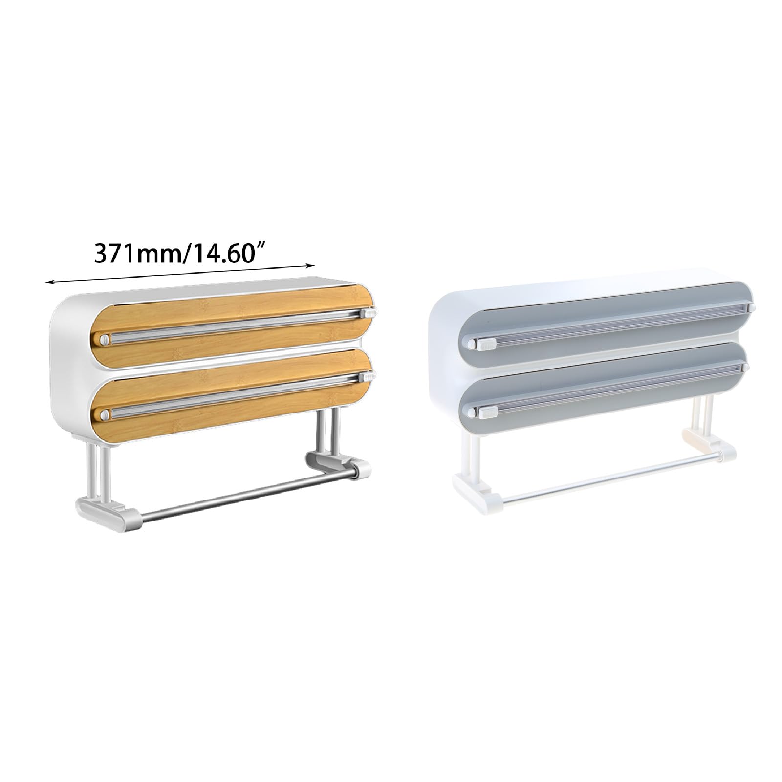 Dispensador de papel adhesivo y cortador de rollos de montaje en pared/refrigerador, estante de corte de cocina, dispensador de papel de aluminio, solución de almacenamiento para película