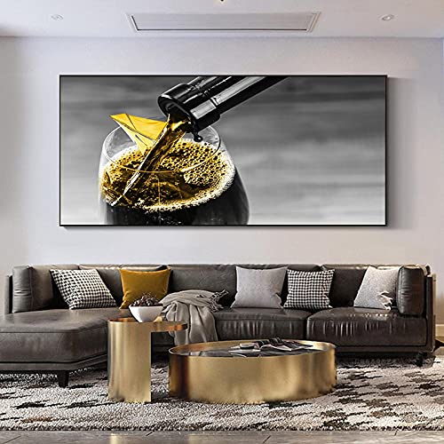 Peinture moderne or noir en impression sur toile haut de gamme