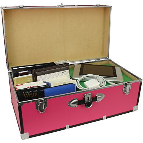 Seward Trunk College Dorm and Camp Storage Footlocker Trunk, Pink, 30-Inch (SWD5120-30)