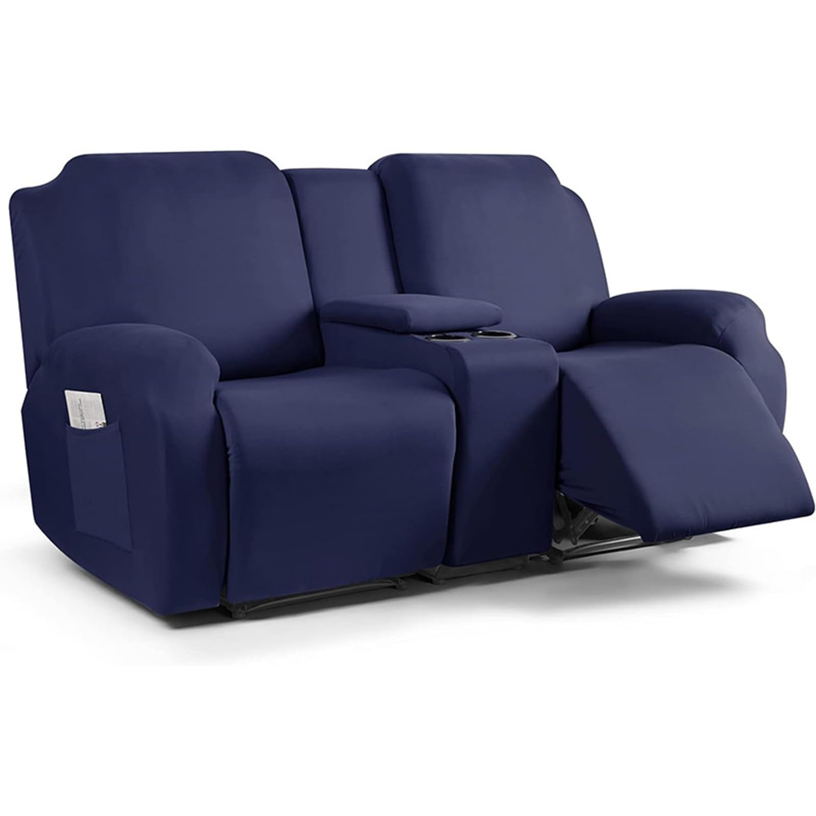 Funda para sofá reclinable antideslizante que evita manchas de mascotas en tela azul