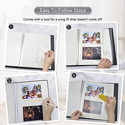 Popotop Large Photo Album Self Adhesive 4X6 5X7 8X10 Scrapbook Album Diy 40 Pages Picture Book,Gifts For Mom,Family Baby And Wedding,With Metal Pen And Plastic Board #TOP3