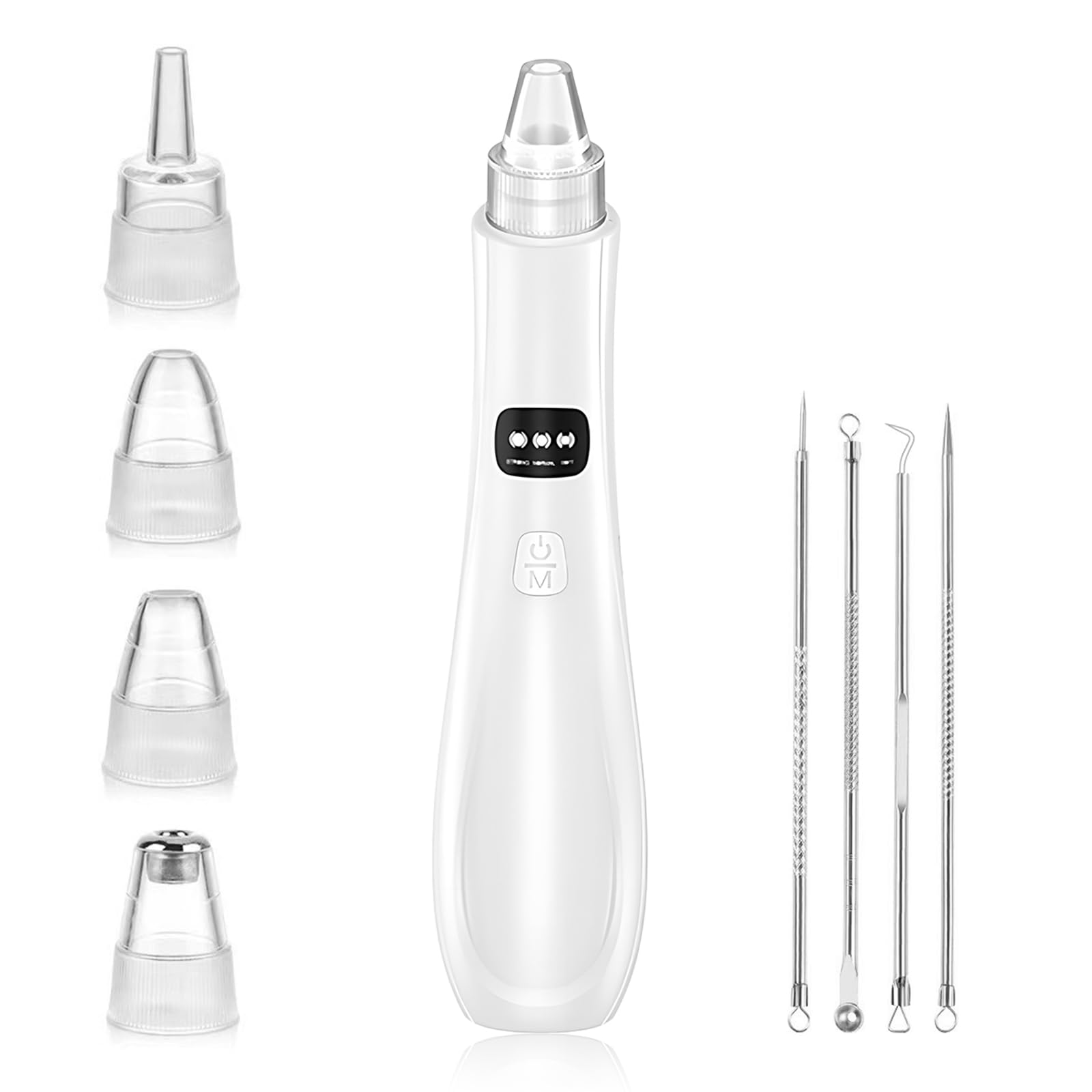 Succionador de Puntos Negros Removedor, Limpiador de Poros Eléctrico, Limpia Poros Blackhead Remover Vacuum Pore Cleanser Facial, Aparato para Quitar Acne con 3 Modos y 5 Cabezales