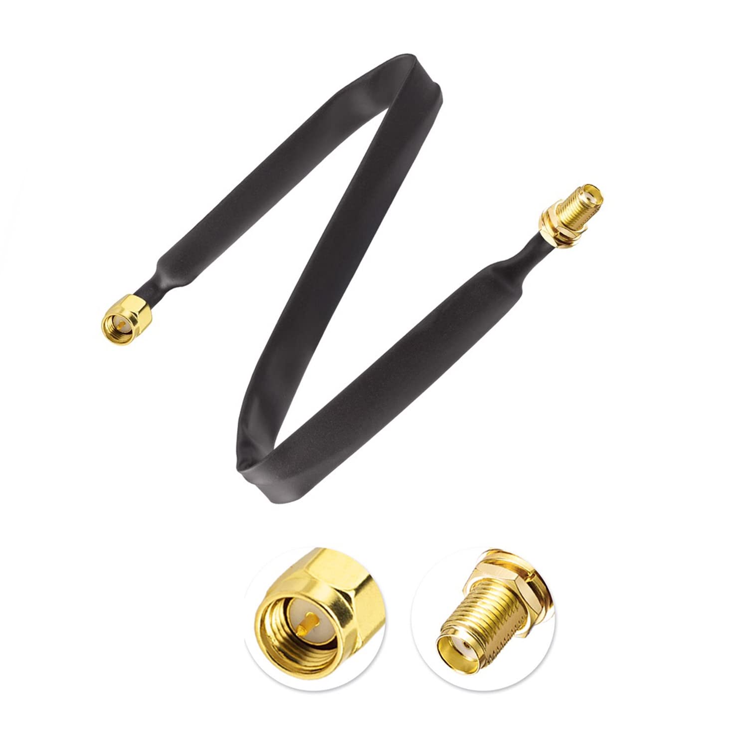 Osprey Electronics 300mm/11.8inch Flat Window Pass Through Cable RP-SMA-Male to RP-SMA-Female