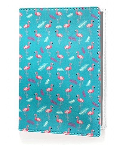 OPTEXX RFID Blocking Passport Wallet Flamingo Turquoise TÃœV tested and certified Passport Wallet/Travel Wallet/Credit Card Protector; Made of Vegi Leather