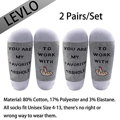 LEVLO Funny Coworker Appreciation Gifts Favotire Asshole/Bitch To Work With Socks for Colleague Manager Boss2