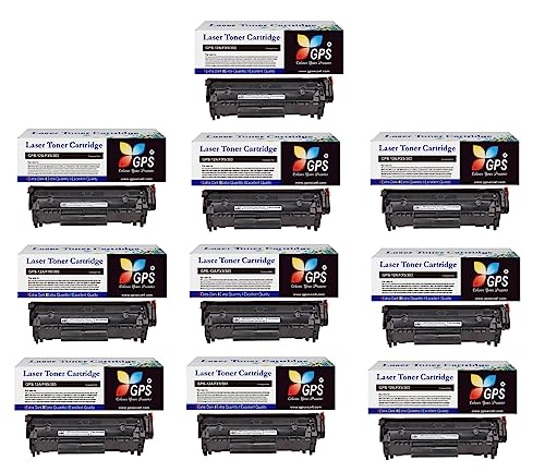 Image of GPS Colour Your Dreams 12A Toner Cartridge Compatible for LJ Printers 1010, 1012, 1018, 1020, 1022, 1022n, 1022nw, 3015, 3020, 3030, 3050, 3050z, 3052, 3055, M1319, M1319F MFP, M1005 MFP ( Set of 10)