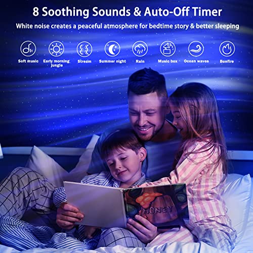 Airivo Star Projector, Galaxy Projector Northern Lights, Aurora Projector & Music Speaker & White Noise, Night Light Projector For Kids Adults, For Bedroom, Room Decor, Party, Ceiling(White) #TOP2