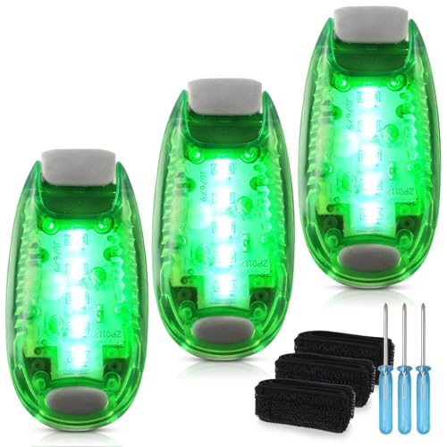 3 Stück LED Sicherheitslicht, Blinklicht Schulranzen Licht, Clip Reflektor...