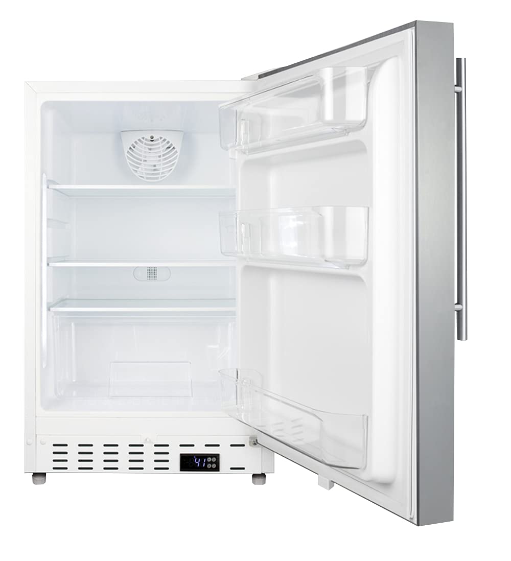 Summit Appliance Alr46wsshv 20" Wide Built-In All-Refrigerator, ADA Compliant, Adjustable Thermostat, Removable Door Racks, Automatic Defrost, 3.53 Cu.Ft Capacity, Temperature & Door Alarms on Fridge.com - View 3
