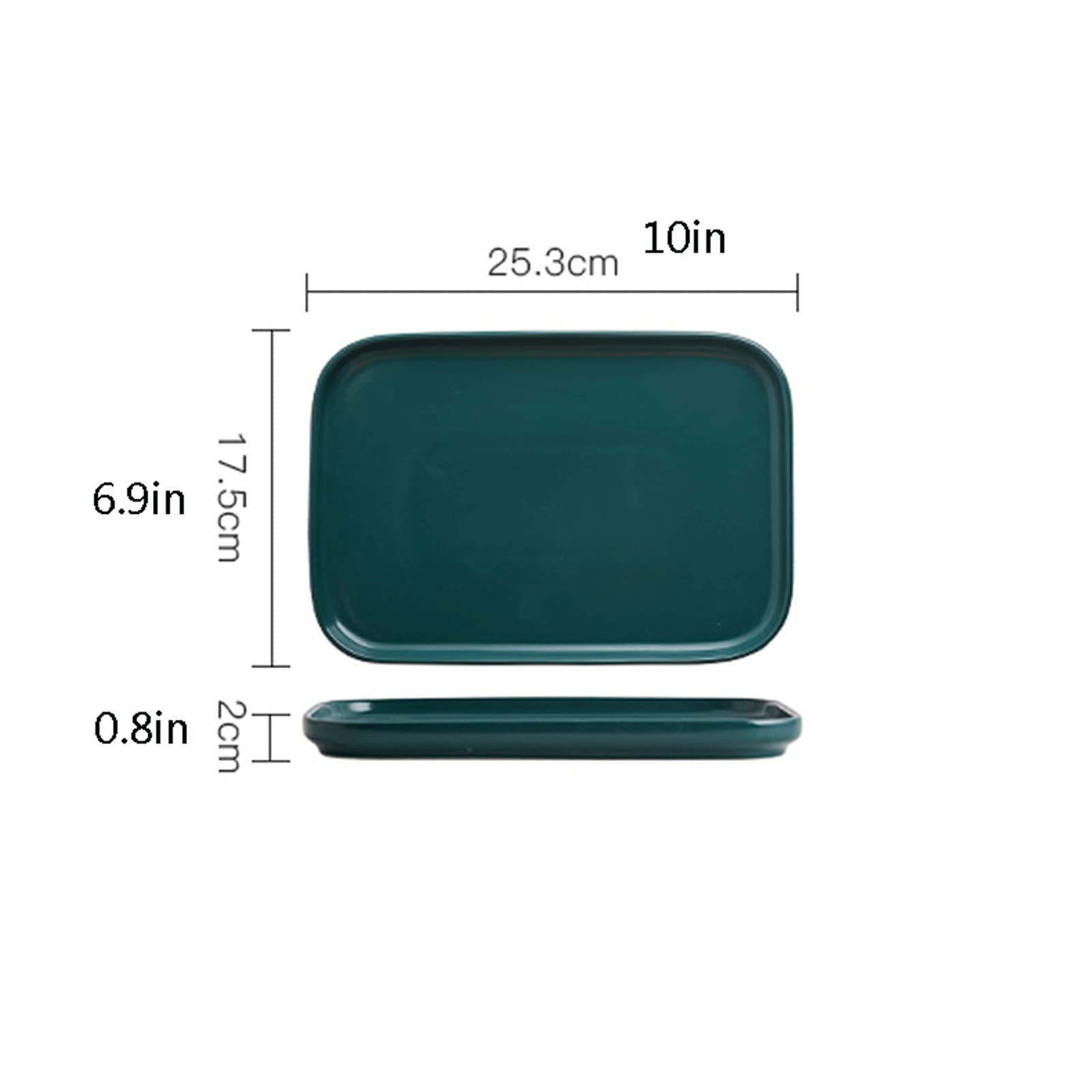 SISWIM Bandeja Bandeja de cerámica Bandeja Rectangular Sirva la Bandeja de Bandeja Multiusos for la Mesa de café del Desayuno, etc. Bandeja Antideslizante (Size : D)