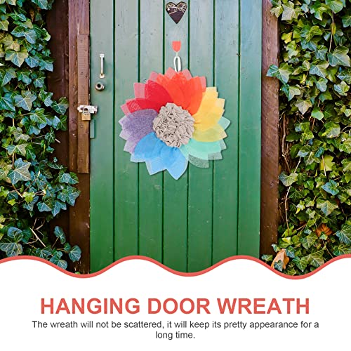 Didiseaon Orchids Rainbow Wreath Colorful Rainbow Lgbtq Pride Wreath Front Door Hanging Wreath Lesbian Gay Pride Wreath Welcome Decor Sign Party Supplies Colorful Decor #TOP5