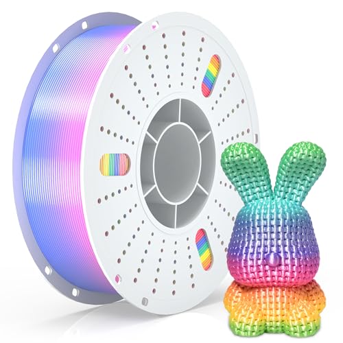 Image of PINBALL Silk Rainbow PLA 3D Printer Filament 1.75mm Shiny Multi-Color Changing Filament 3D Printing PLA Filament Dimensional Accuracy + /- 0.02mm 1 KG Silk Rainbow Candy