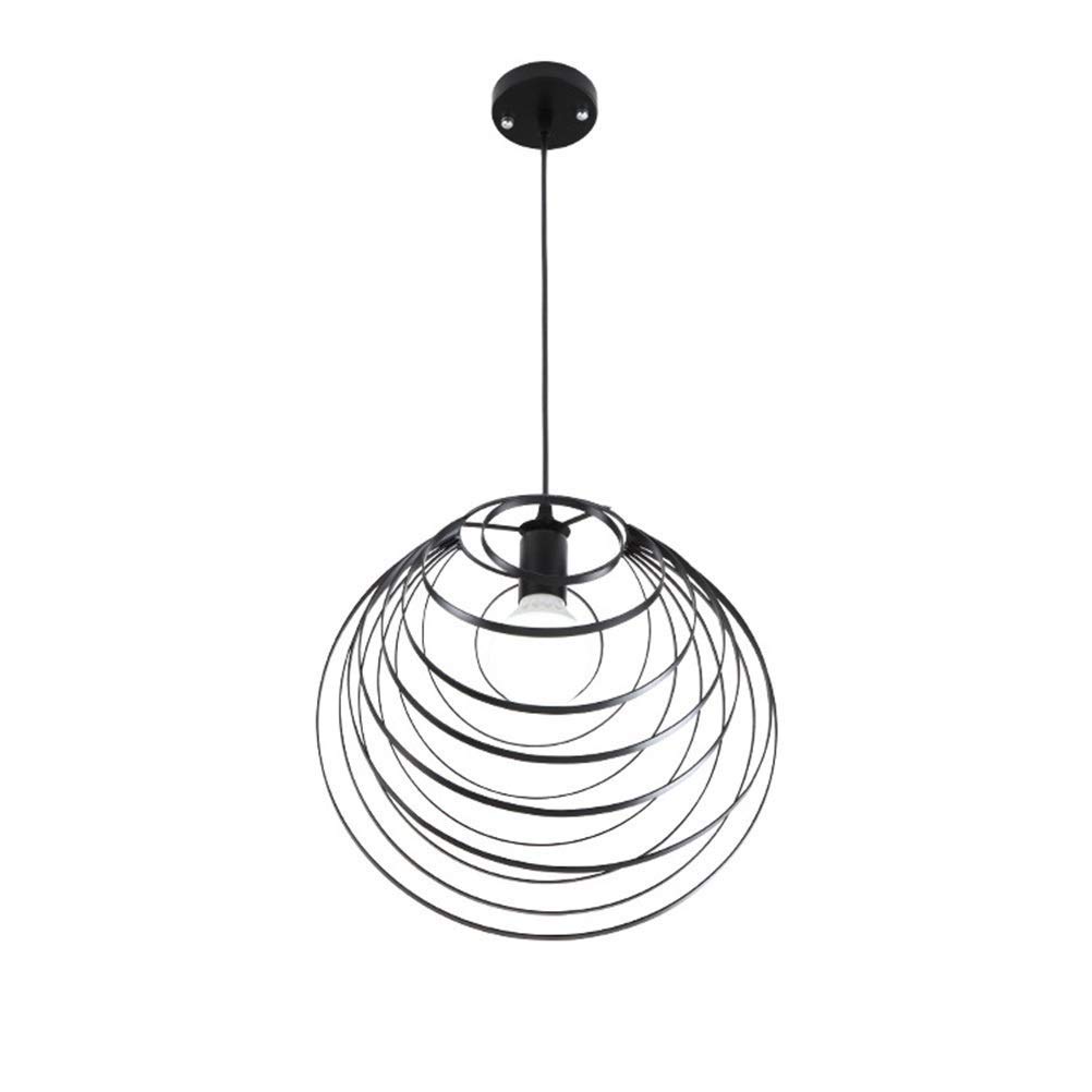 SXECAEPS Modern creative chandelier Simple Nordic Wrought Iron Creative Fixture Single Head Restaurant Ceiling Light Black Led Pendant Lighting Device