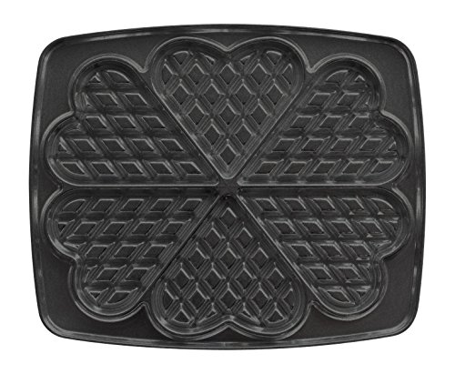 Lagrange Super 2 waffle iron coated heart plate set black