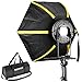 Produktbild Neewer 24 "/ 60cm Professionelle Zusammenklappbare Sechseckige Softbox faltende Softbox Diffusor mit Handgriff -Griff für Blitzgeräte (Schwarz / Gelb)