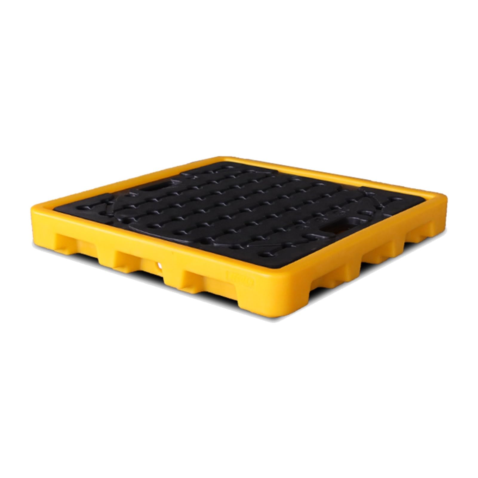 PFCDZDU 2 Drum Containment Spill Pallet, Anti Slip Large Paint Bucket Tray with Drain, Industrial Garage Detachable Leakproof Polyethylene Platform (Color : Yellow-2 Pack, Size : 26.4