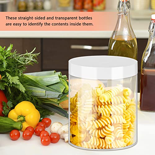 Plastic Jars 8Oz Clear Plastic Slime Jars 24Pcs Empty Round Food Jars With White Lids Stackable Refillable Plastic Travel Jars Slime Containers For Slime Making Kitchen And Household Storage #TOP3