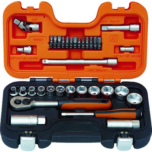 BahcoS330AF Socket Set, Multi-Colour, 1/4 Plus 3/8-Inch