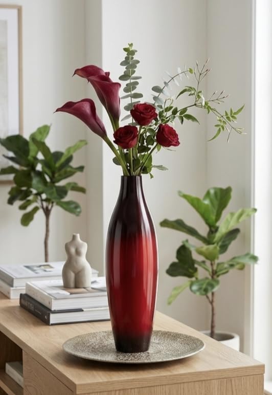 Metal Flower Vase | Decorative Vase for Modern Home, Living Room, Office & Décor - 18 inches.-image-41