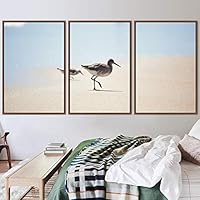 3 Piece Framed Canvas Wall Art Beach Birds Canvas Prints Home Artwork Decoration for Living Room,Bedroom - 16