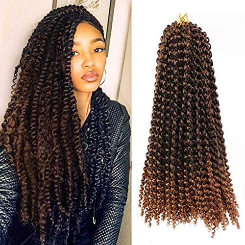 Spring Twist Crochet Braid Hair Extension Afro Kinky Mambo Twist Hair Wavy Curly Braiding Synthetic Hair (8inch, 3 Pack 30#)