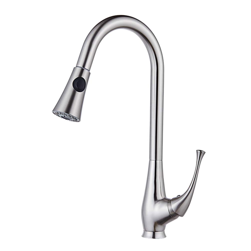 ZYCHSJXA Pull Out Kitchen Faucet Chrome∕Nickel Brushed Sink Mixer Tap 360 Degree Rotation Taps Tap,A