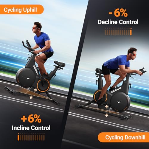 MERACH Exercise Bike with LCD Display, Stationary Bike with Exclusive App for Customized Exercise Plans, Quiet Indoor Cycling Bike Exercise Equipment for Home Gym Use, 300lbs Weight Capacity - Image 3