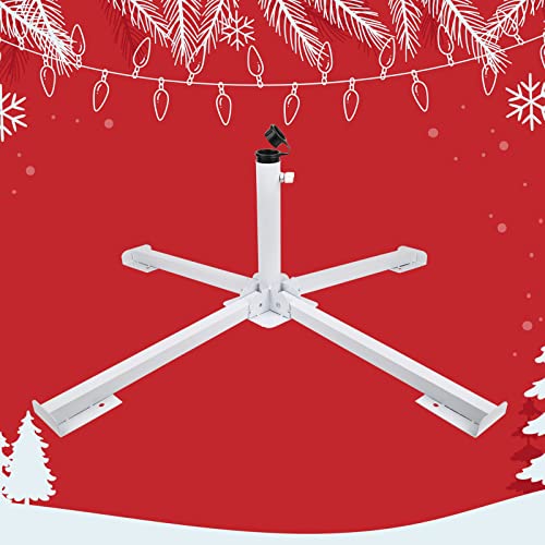 Artificial Christmas Tree Stand, Fake Christmas Tree Base For 4Ft To 7.5Ft Christmas Tree, Fits 1-1.42 Inch Tree Pole, White #TOP5
