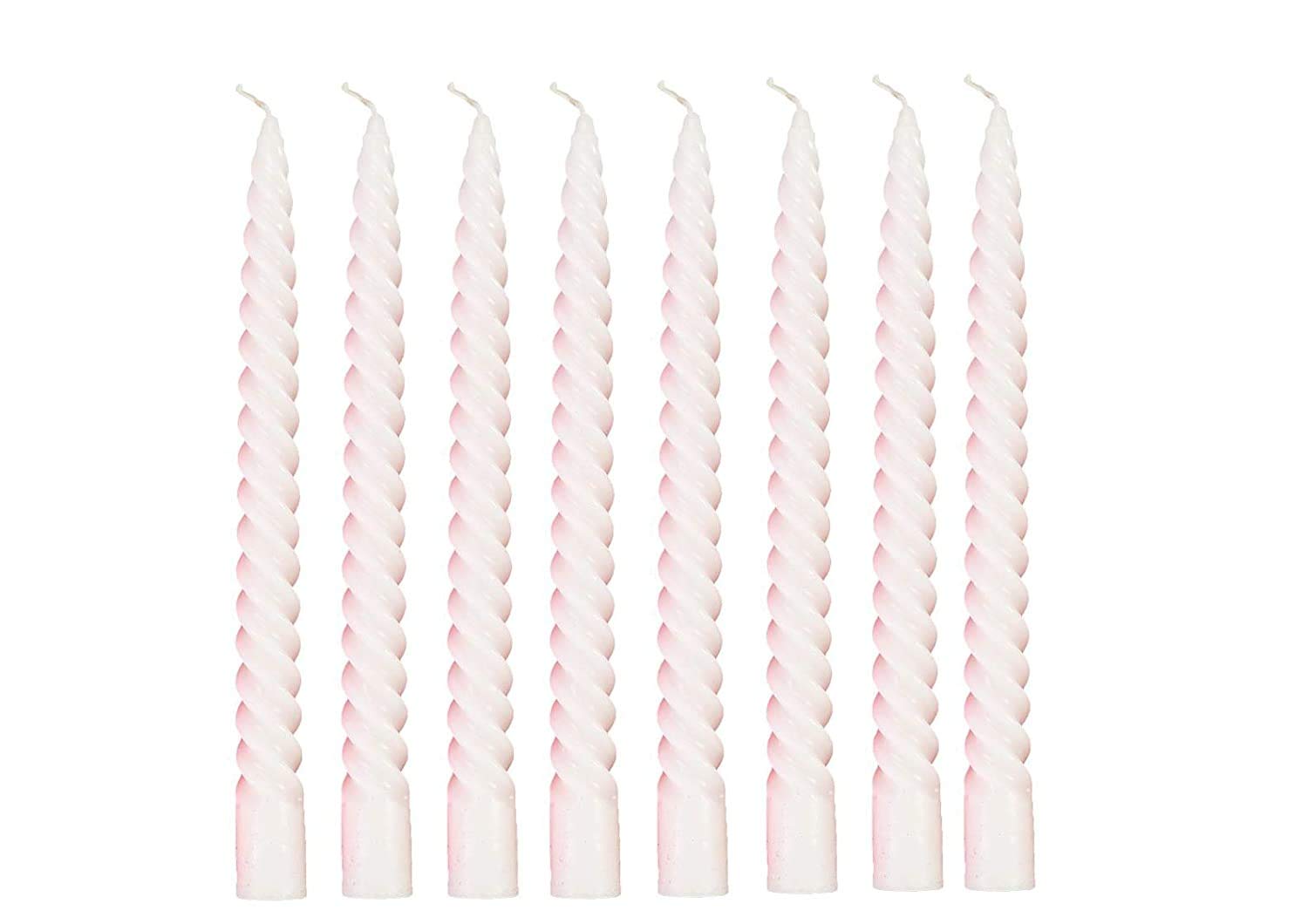 Quotidian Store Wax Twisted Stick Candles for Decoration or Dinner Candle (White, Pack of - 6)