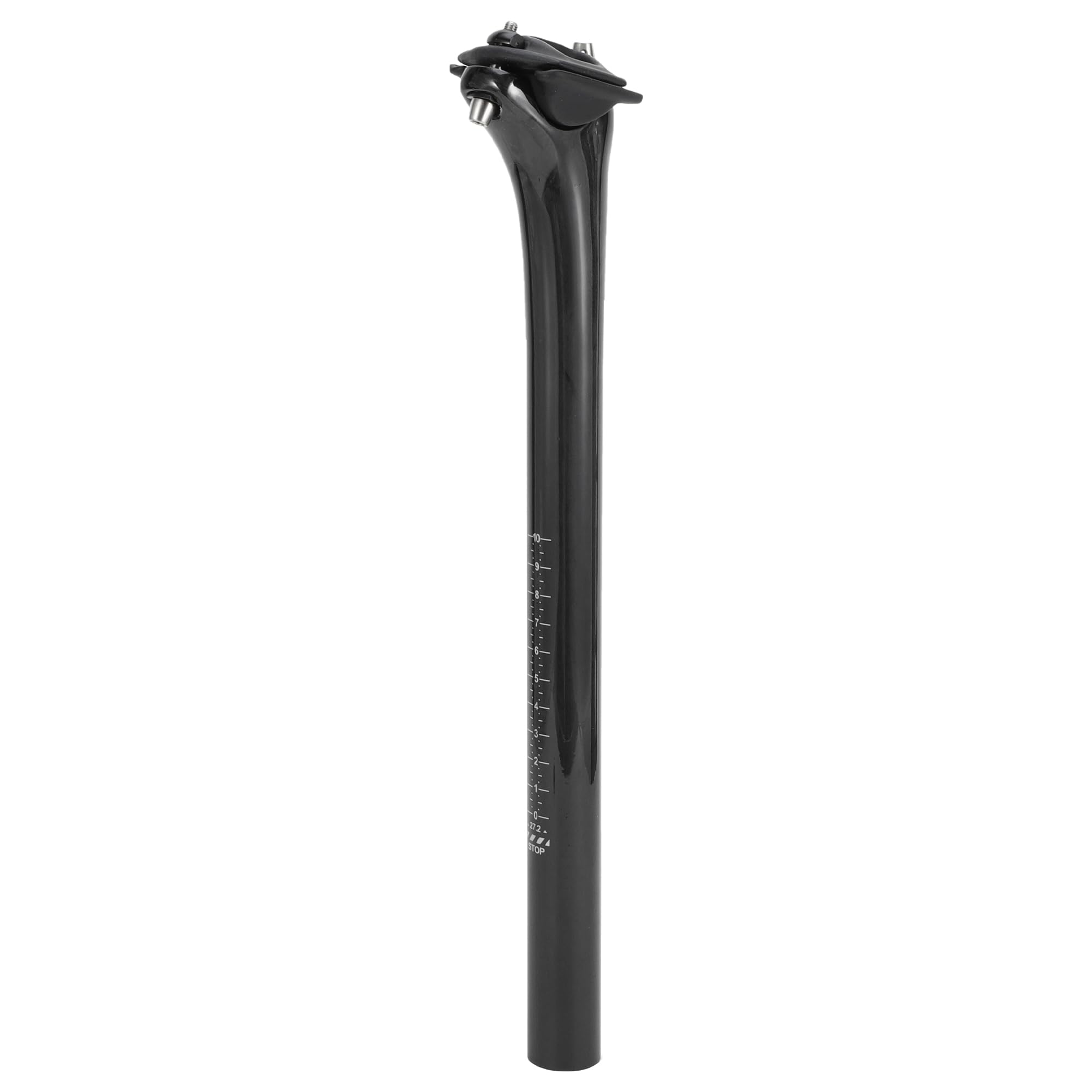 INFINAUTO Bike Seat Posts 27.2x350mm Bike Saddle Post Seat Tube Carbon Fiber Gloss Black Adjustable Angle Seat 12mm Offset