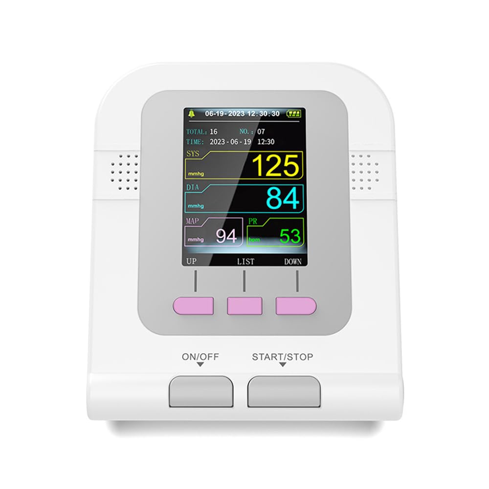 Weterynaryjny elektroniczny ciśnieniomierz, 2,8-calowy ekran LCD i 100 zestawów danych, bezgłośna praca, dokładne wyniki, oksymetria, 3 rodzaje mankietów