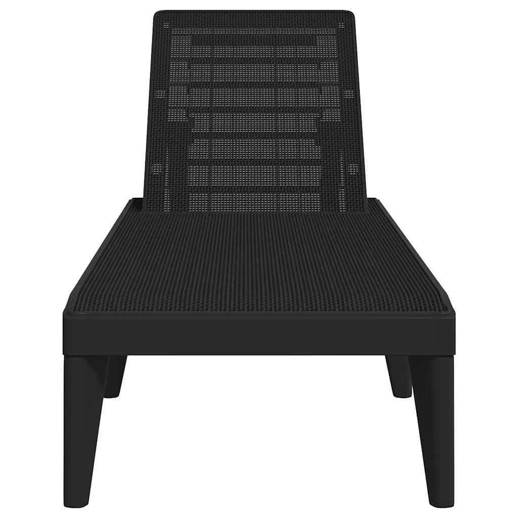 Leżak antracytowy, 186 x 60 x 29 cm, wykonany z wytrzymałego polipropylenu (PP), z regulowanym oparciem, idealny do ogrodu, na balkon, taras, plażę, basen, wellness, kemping, urlop, relaks