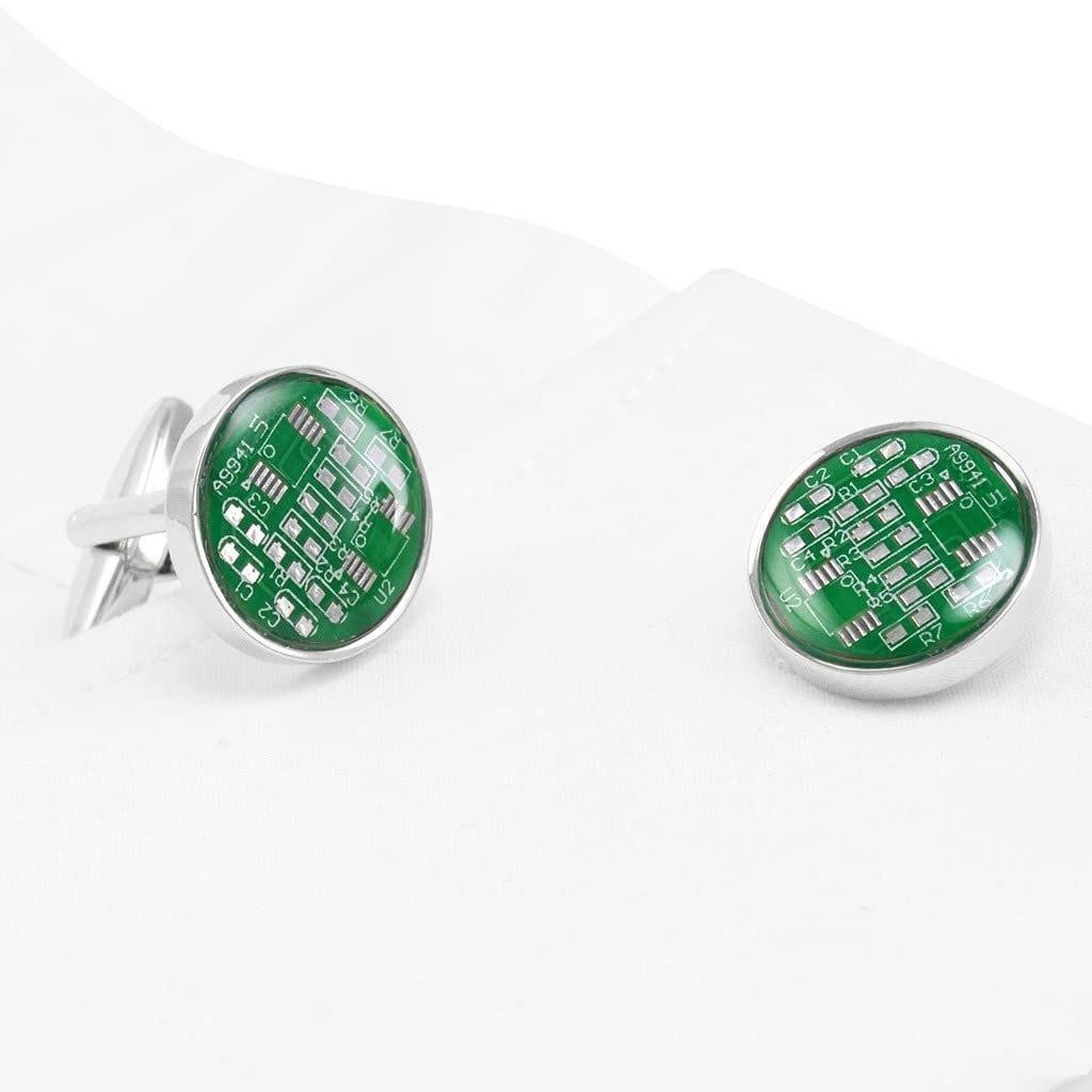 Gemelli per circuiti Stampati Moda Uomo Camicie francesi Gemelli personalità novità Bottoni per circuiti Stampati PCB Regali per Gioielli da Uomo