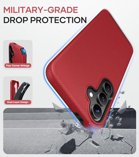 Image of SSLOTSCASE for Samsung Galaxy S24 FE Case [Raised Edges Protect Camera] Lightweight Sturdy Dual Layer Anti-Scratch Protective Case Cover for Galaxy S24 FE 5G 2024, Red | [Raised Edges Protect Camera] Lightweight Sturdy Dual Layer Anti-Scratch Protective Case Cover for Galaxy S24 FE 5G 2024
