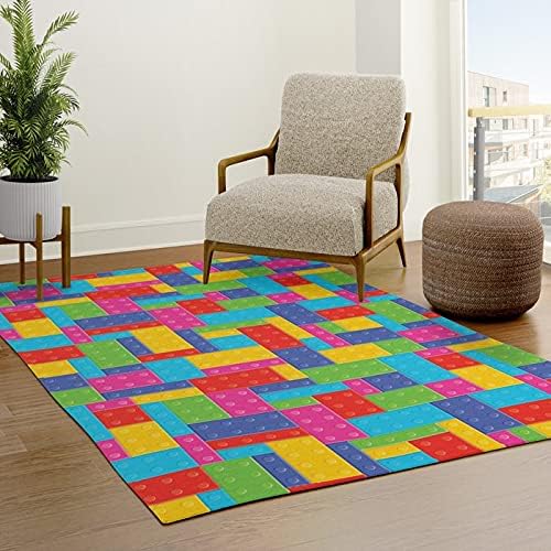Amazon.com: CB Smiles Building Blocks Rug Colorful Rug Kids Rug Bright ...