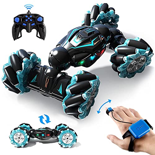 MIRALI-Rc-Stunt-Car-24Ghz-4Wd-Remote-Control-Gesture-Car-Sensor-Toy-Double-Sided-Rotating-Off-Road-Vehicle-360-Flips-With-Lights-Music-For-Boys-Girls-Birthday-Multicolor