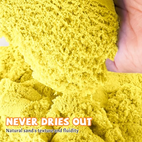 Image of NiToy FlexiSand 2.2Lbs Sand Toy, Never Dries Out-Fun for 3 Years and up Kids Bulk Refill for Sensory Sand Box Toys, Ideal for Shaping, Squeezing and Molding(Yellow)