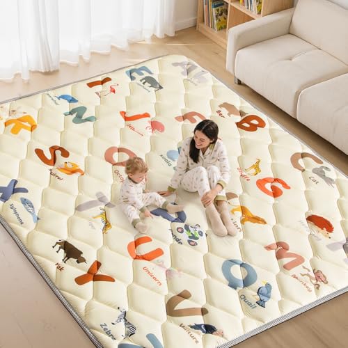 Baby Play Mats for Floor - 79x71 Playmat for Baby and Toddlers Infants - Foam Play Mat - Infant Mats for Floor Play Thick - Tummy Time Floor Mat - Animals Alphabet