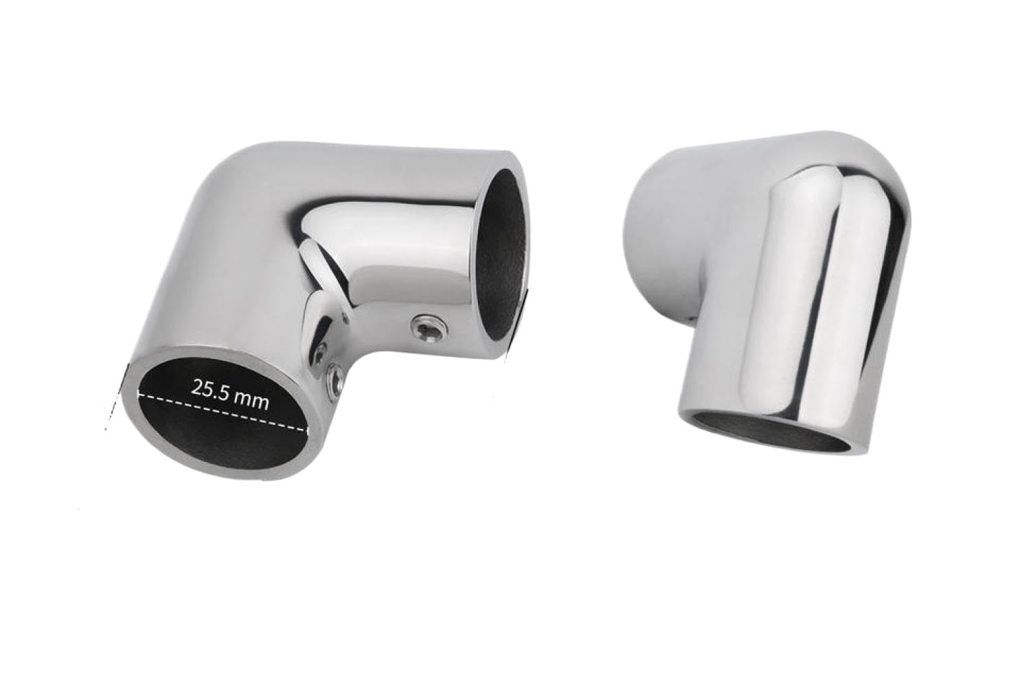 Stainless Steel 90° Elbow Tube Connector for 22mm 25mm 30mm 32mm Pipes Compatible with Marine Handrail Systems(25mm)