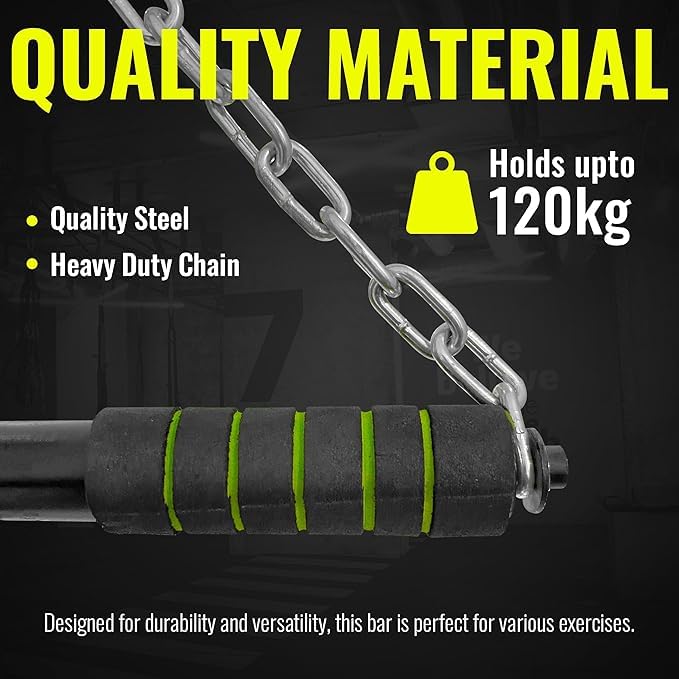 ALN® Height Increase Pull Up Bar for Chin Up Hanging Rod | 120 KG Capacity | Home/Gym Equipment | For Kids Height Increaser | Fitted with Heavy Duty Chain Sangal | Best Exerciser for Kids 4