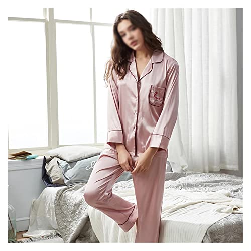 Pyjama en soie LJIANGD ensemble nuit haut de gamme et fluide pour femme