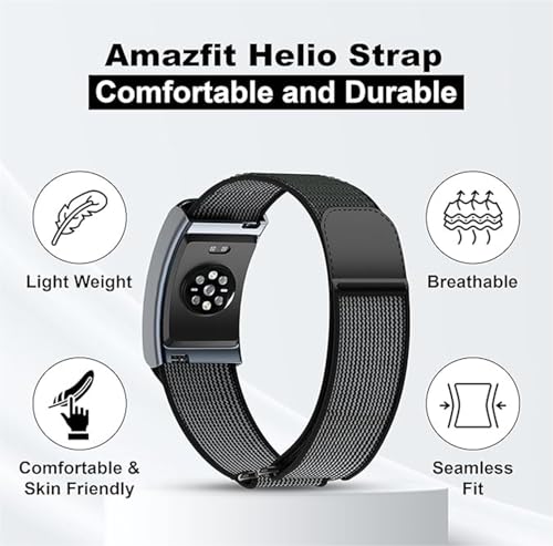 Image of Soft Nylon Sport Strap Breathable, Durable Strap Compatible For Amazfit Helio Strap