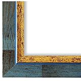 Der Massiv-Holz Bilderrahmen hat folgende Abmessungen: 30 x 40 cm mit Normalglas - Farbe: Blau - Breite der Leiste: 6,7 cm