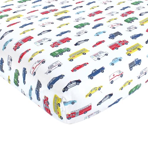 Image of Hudson Baby Unisex Baby Cotton Fitted Crib Sheet, Going Places, One Size
