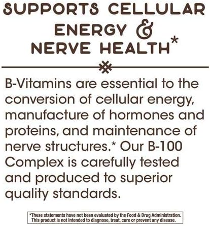 Nature's Way Vitamin B-100 Complex, 100 Capsules (2 Pack)