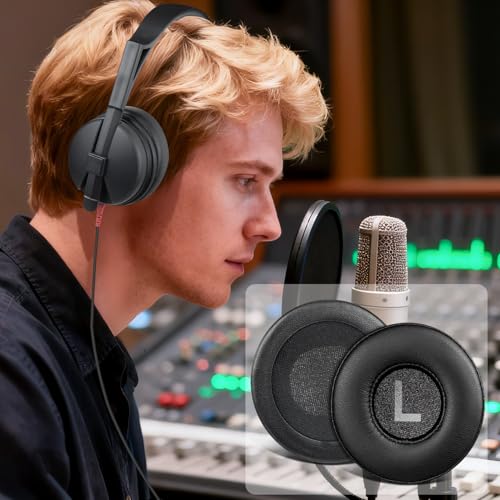 Image of SOULWIT Earpads Replacement for Sennheiser HD25 /HD25 Light(Lite) /HD25 Plus /HD25 Special Edition /HMD25 /HME25 /HMEC25 /HD250BT Headphones, Ear Pads Cushions with High-Density Foam - HD25 PL Black